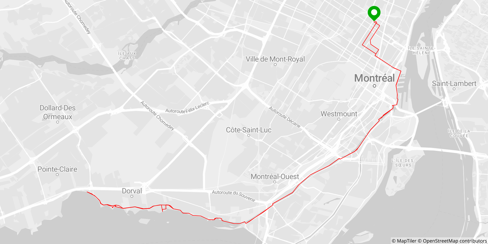 static map with bike path