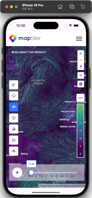 Weather map in Flutter with MapTiler iOS SDK
