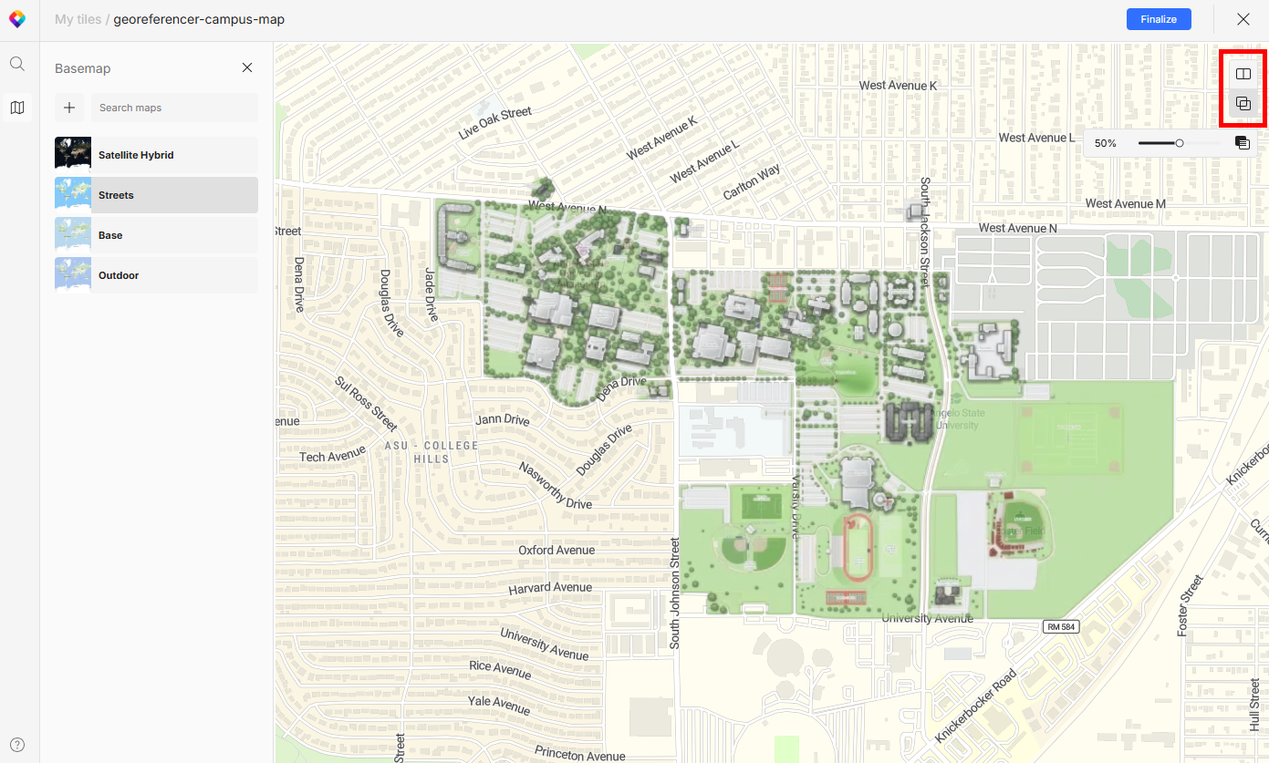 Georeferenced image as overlay on map