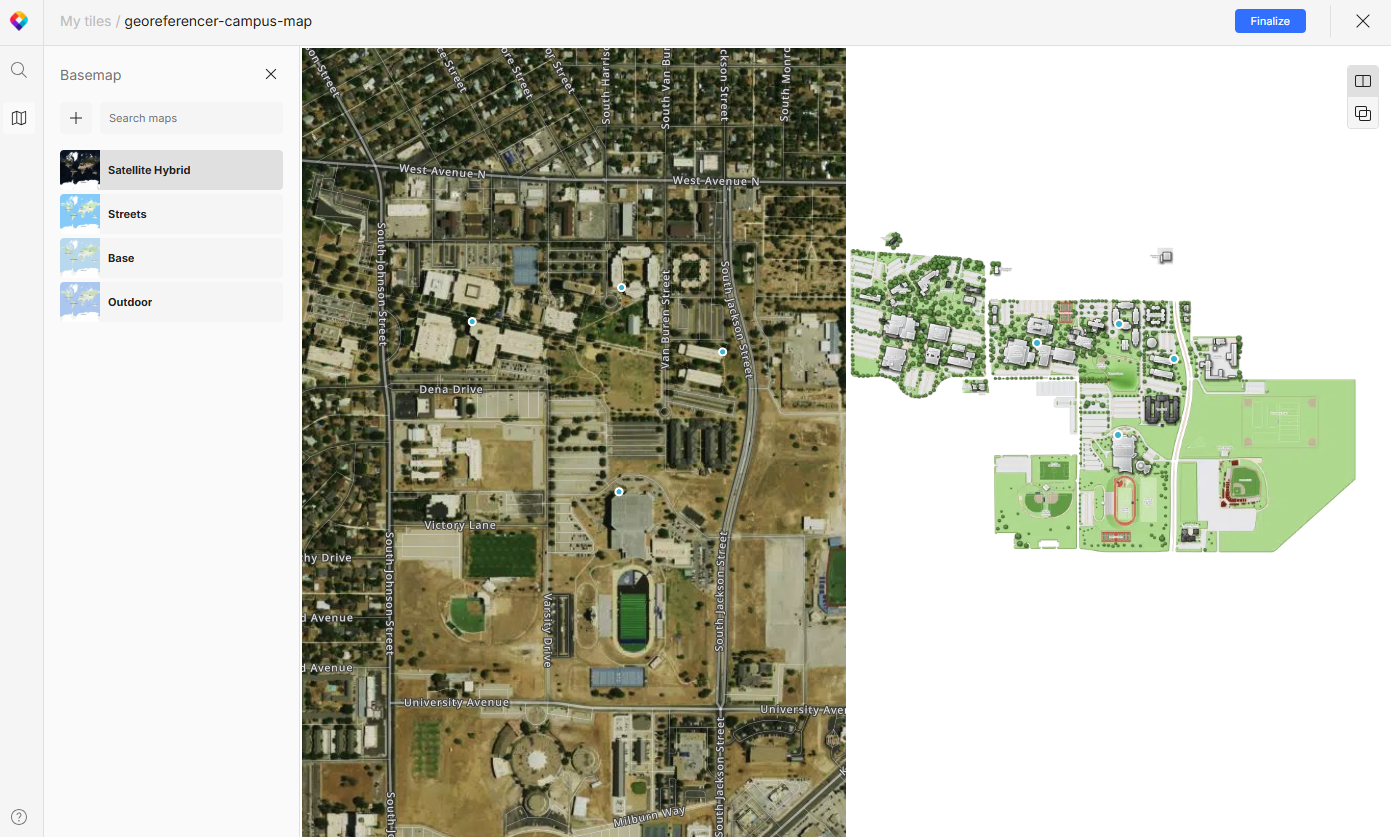 Georeferencing points added