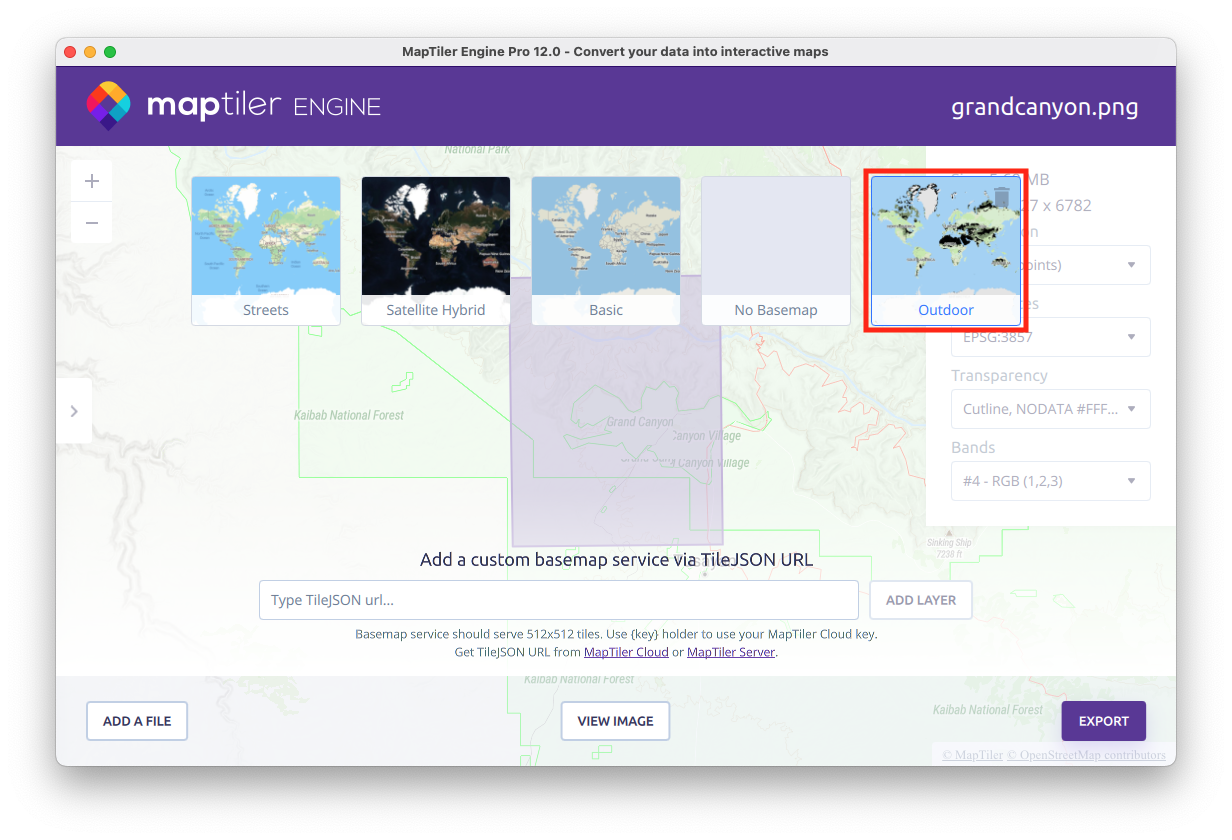 Add a basemap from MapTiler Cloud to MapTiler Engine | Guides | MapTiler