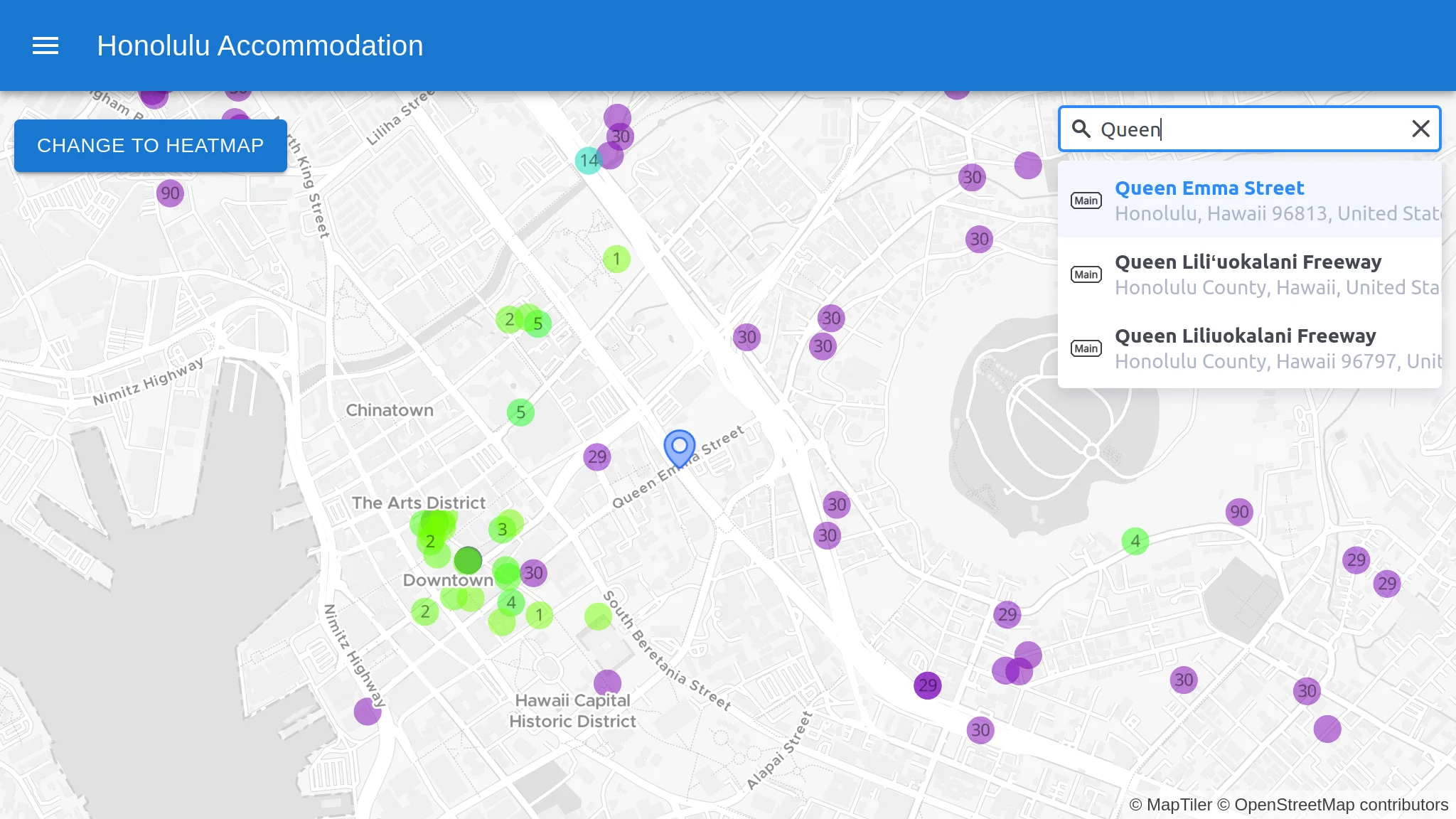 Display a geocoding control in a map using React JS with Material UI