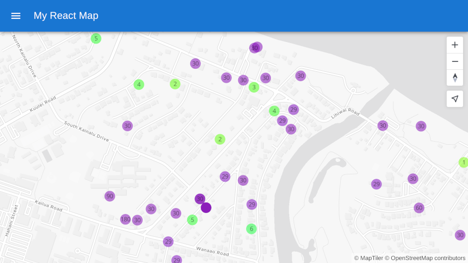 Display MapTiler SDK JS map using React JS with Material UI