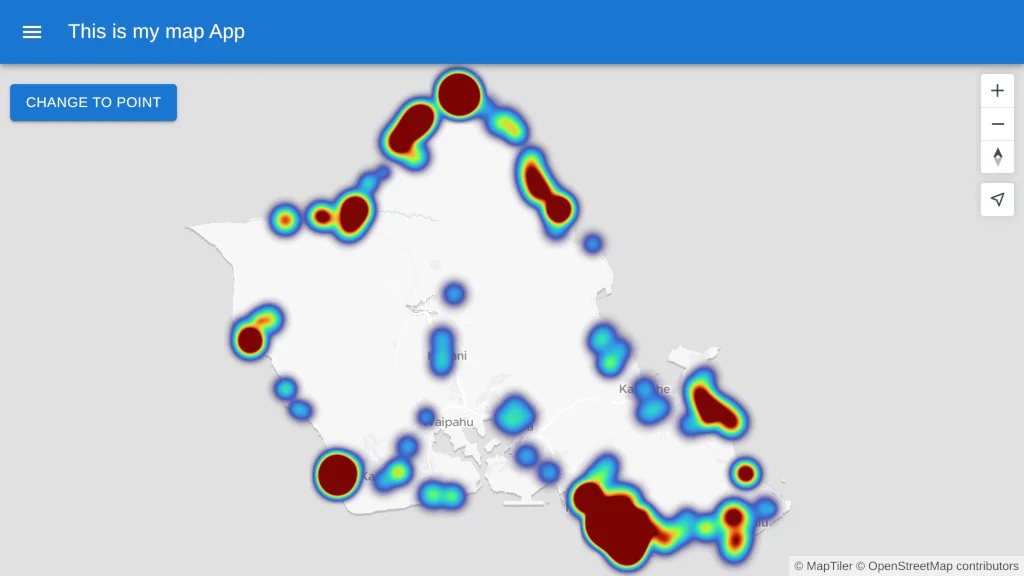 Display heatmap and GeoJSON point map using React JS with Material UI