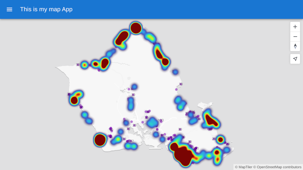 React JS heatmap weight by property