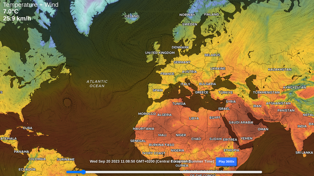 Weather wind and temperature layer | Weather SDK | JavaScript maps SDK ...