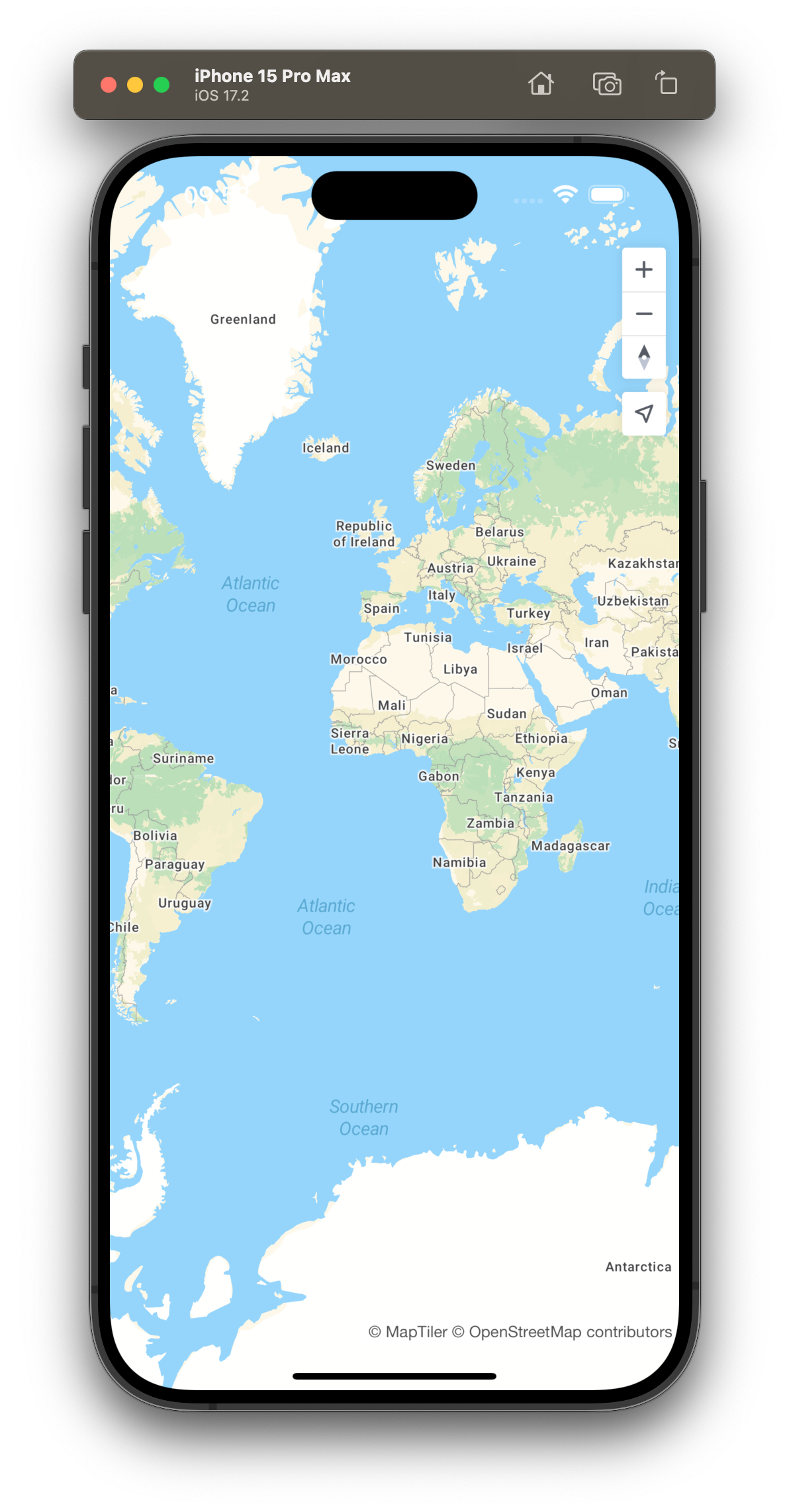 Map applicaction controls with safe insets