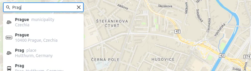 Geocoding control example