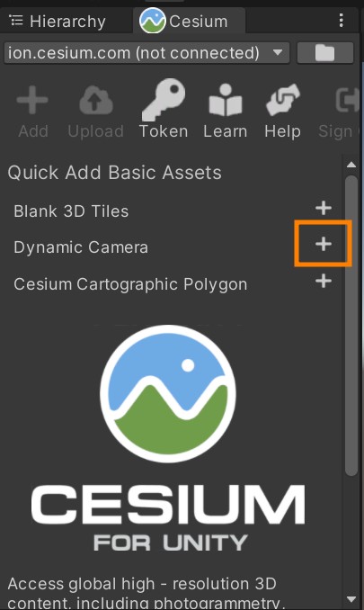 Unity add a Cesium dynamic camera